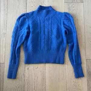 LOFT Royal Blue Cable Knit Turtleneck Sweater Size Small